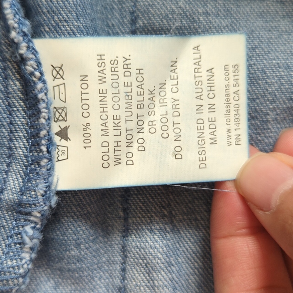 ROLLA'S Slim Sailor High Waisted Staight Leg Cropped Jeans Light Blue Size 25 - Picture 11 of 15